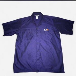 Stan Herman FedEx Collared Short Sleeve Button Down Work Shirts Medium Purple